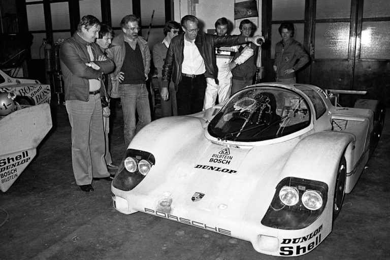 Falk tauft 1982 den neuen Le Mans-Hoffnungsträger Porsche 956