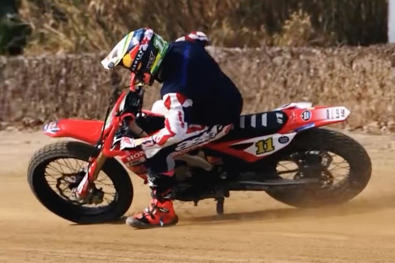 Diogo Moreira auf einer Flat-Track-Honda