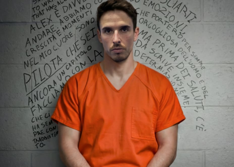 Alex Marquez im orangen Gefängnisoutfit