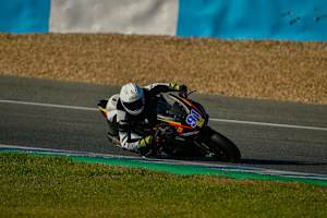 Matteo Vannucci bei Testfahrten mit der Aprilia RS660