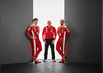 Charles Leclerc, Fred Vasseur und Lewis Hamilton