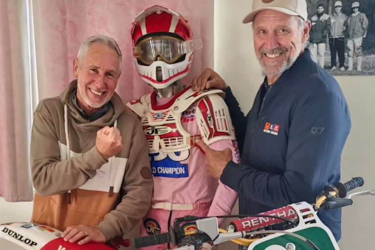 Jacky Vimond (li.) mit Heinz Kinigadner