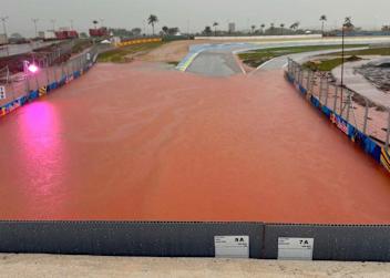 Teile der Rennstrecke waren überschwemmt