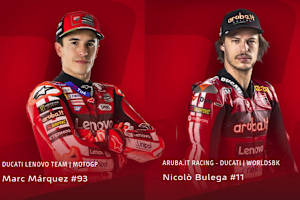 Die Ducati-Stars Marc Marquez und Nicolo Bulega