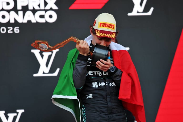 Kimi Antonelli nach seinem Sieg in Monaco