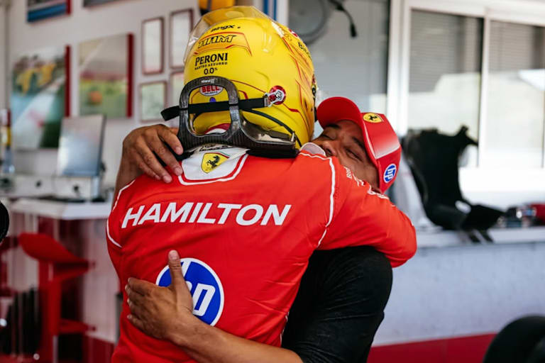 Lewis und Nicolas nach der Testfahrt