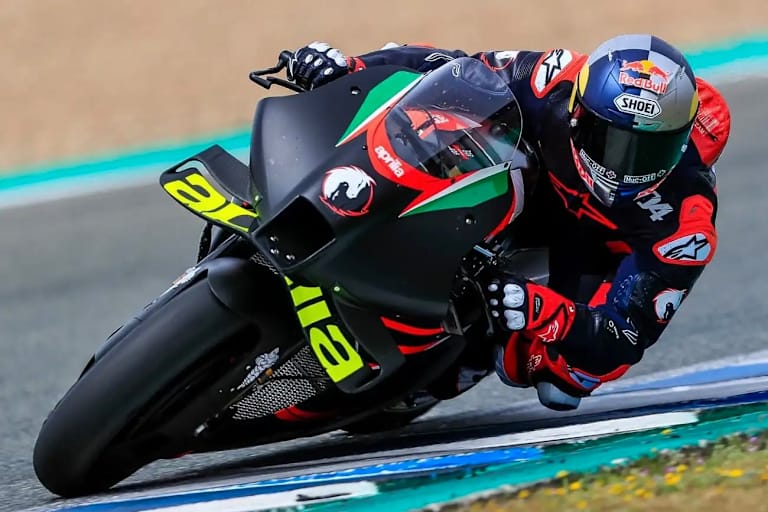 Andrea Dovizioso beim Aprilia-Test im April 2021