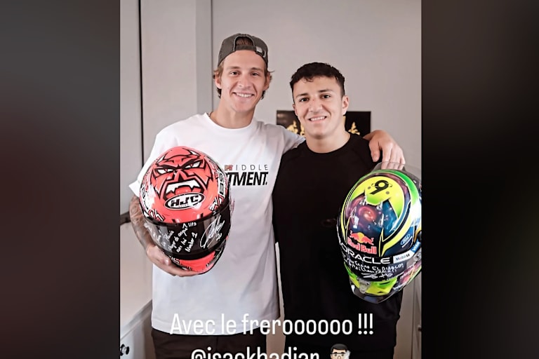 Fabio Quartararo und Isack Hadjar tauschten Helme