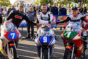 Dominic Herbertson, Paul Jordan und John McGuinness (vlnr.)