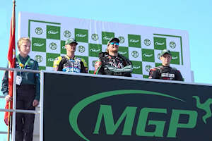 Senior Manx GP: Wormald, Stewart, McAleese (vlnr.)