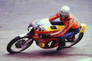 Börje Jansson auf einer Maico, Sachsenring 1972