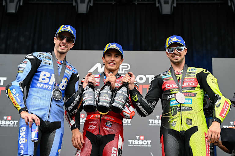 Die erfolgreichen MotoGP-Sprinter auf Phillip Island mit Alex Marquez (li.)