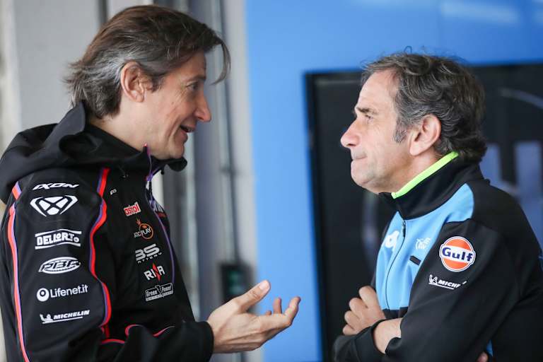 Aprilia-Bosse: Massimo Rivola und Trackhouse-Manager Davide Brivio (re.)
