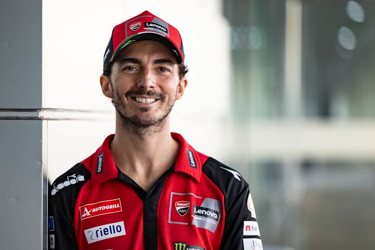 Trotz unklarer Zukunft guter Dinge: Doppelweltmeister Pecco Bagnaia