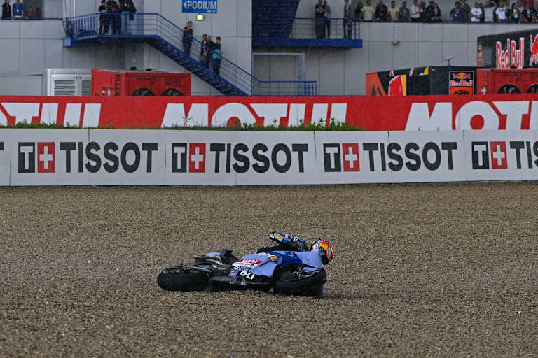 Alex Marquez ging im Sprint in Führung liegend zu Boden