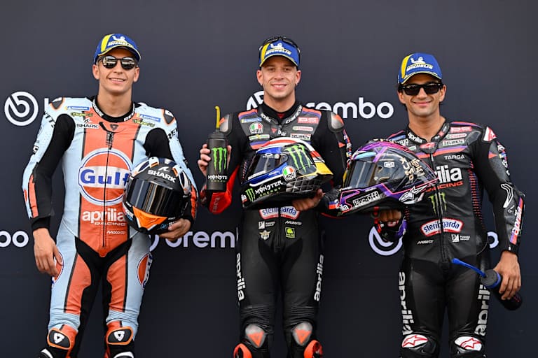 Fernandez, Bezzecchi, Martin (v.l.): Die Aprilia-Piloten dominierten das Q2