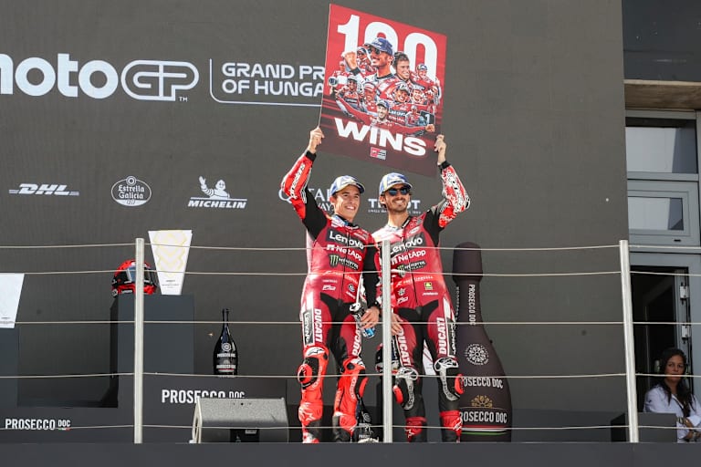 Marquez und Bagnaia feierten in Ungarn 100 Siege des Ducati-Werksteams