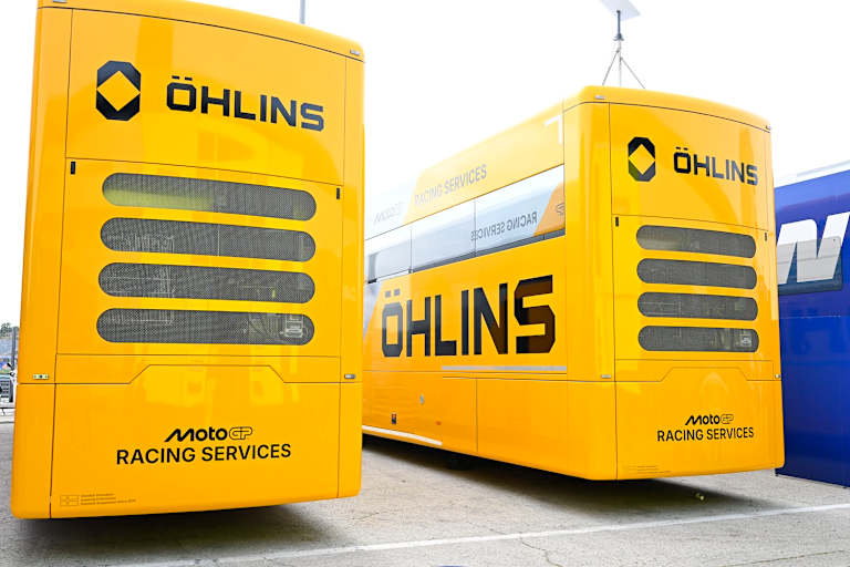 Öhlins-Basis im MotoGP-Fahrerlager