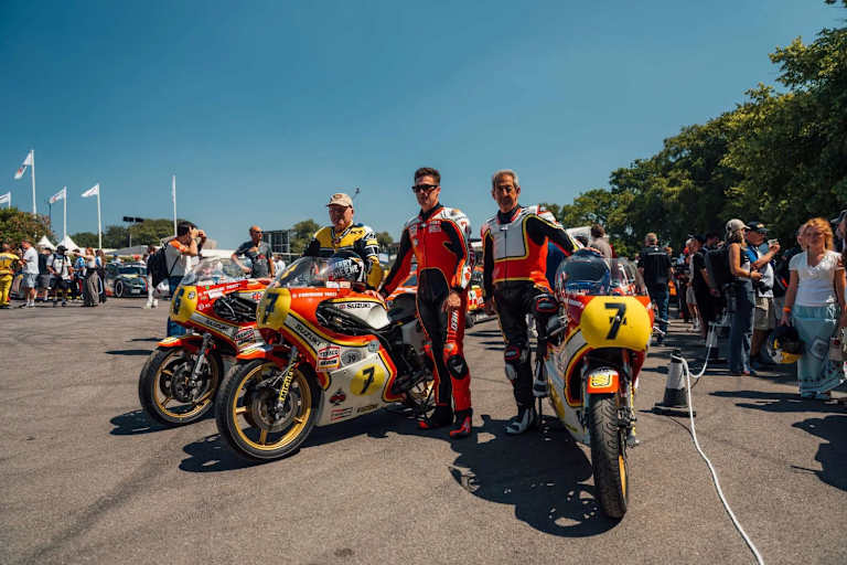 Freddie Sheene (Mitte) mit Kenny Roberts und Steve Parrish
