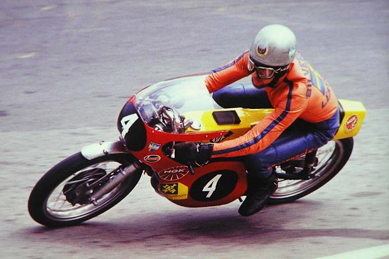 Börje Jansson auf einer Maico, Sachsenring 1972