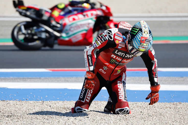 MotoGP-Werksfahrer Pecco Bagnaia landete wie schon in Aragon im Kies