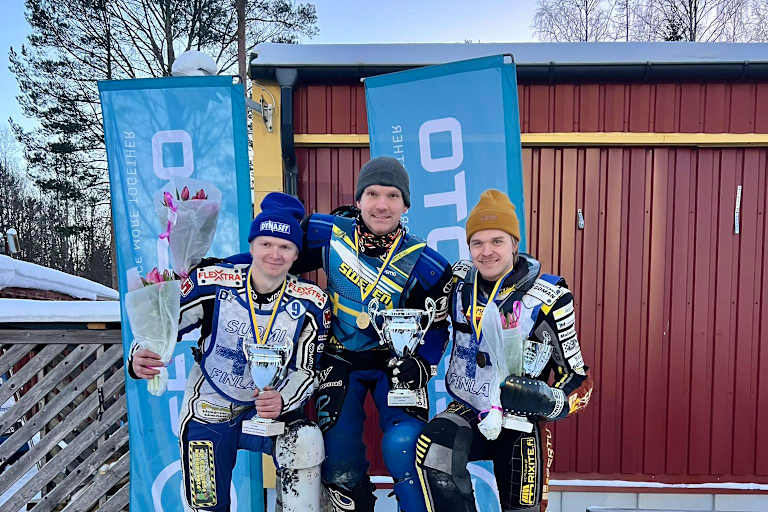 Die Top-3 (v.l.): Max Koivula, Niclas Svensson und Heikki Huusko