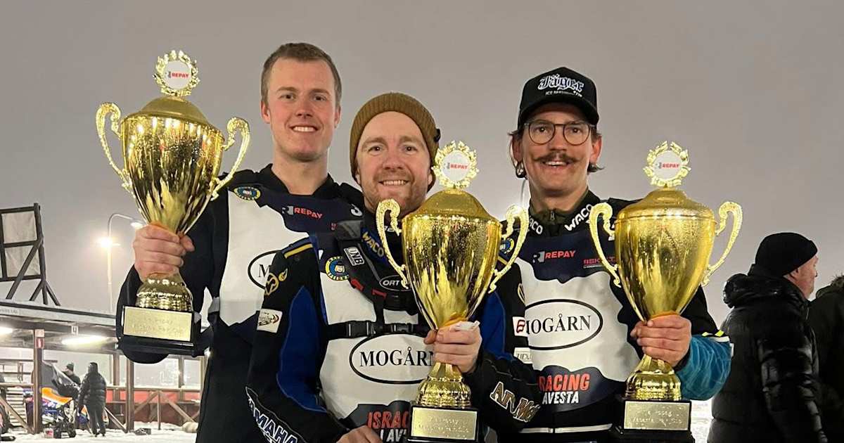 Eisspeedway-Avesta-Martin-Haarahiltunen-und-Filip-J-ger-gewinnen-Paar-Cup