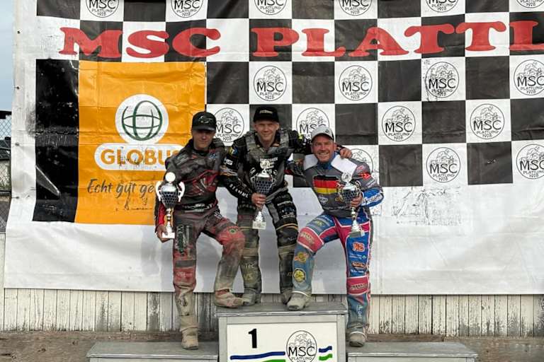 Podium in Plattling (v.l.): Patrick Kruse, Jesse Mustonen und Stephan Katt
