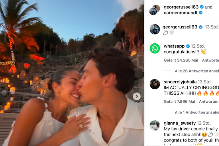 Carmen Montero Mundt und George Russell sind verlobt