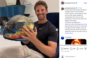 Romain Grosjean mit seinem Helm