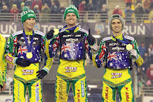 Doyle, Kurtz und Holder (v.l.) wollen Weltmeister werden