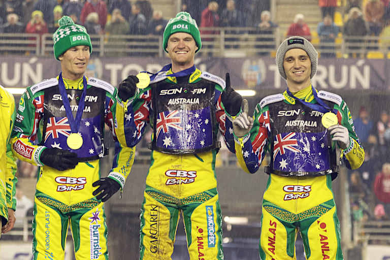 Doyle, Kurtz und Holder (v.l.) wollen Weltmeister werden