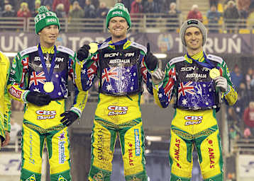 Doyle, Kurtz und Holder (v.l.) wollen Weltmeister werden