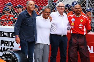 Gerhard Berger, Juan Pablo Montoya, John Watson, Lewis Hamilton in Monaco