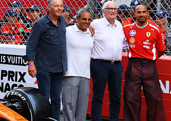 Gerhard Berger, Juan Pablo Montoya, John Watson, Lewis Hamilton in Monaco