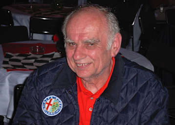 Helmut Hähn 2002, mit 72 Jahren in Hockenheim im Alfa-Gästezelt 