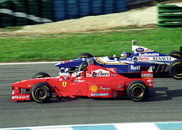 Michael Schumacher (Ferrari) gegen Jacques Villeneuve (Williams)