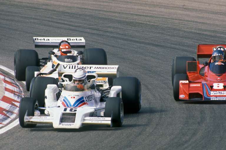 Patrese 1977 mit dem Shadow-Rennwagen