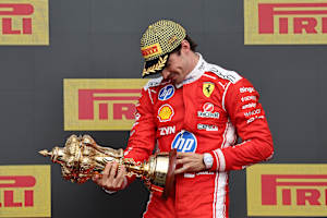 Ferrari-Ass Charles Leclerc nach seinem Sieg in Silverstone
