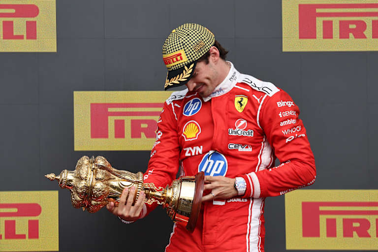 Ferrari-Ass Charles Leclerc nach seinem Sieg in Silverstone