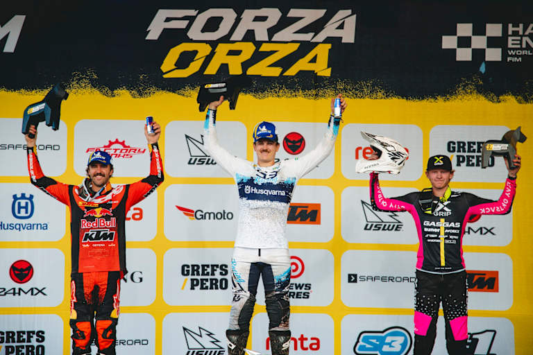 Sprint-Podium: Billy Bolt, Manuel Lettenbichler und Ashton Brightmore