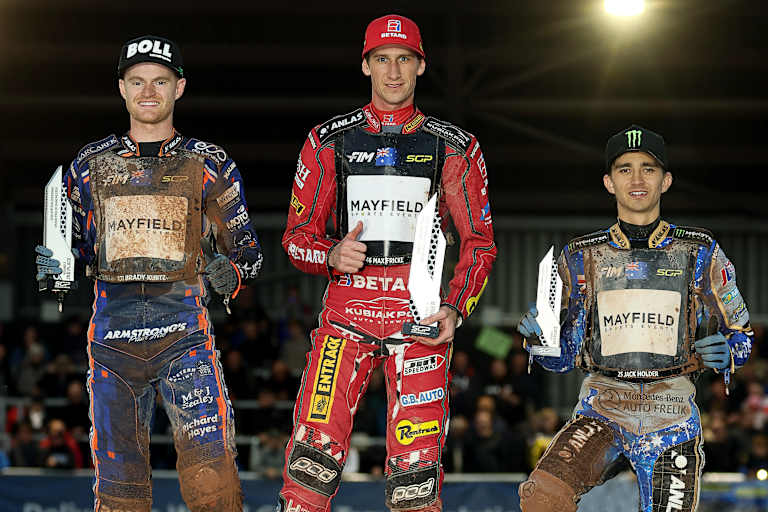 Die Top-3 (v.l.): Brady Kurtz, Max Fricke und Jack Holder