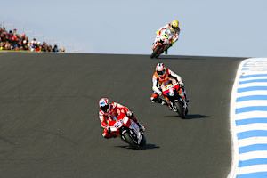 Phillip Island 2007: Casey Stoner vor Nicky Hayden und Valentino Rossi