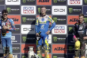 Das MXGP-Podium in Agueda
