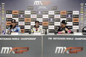 Jeffrey Herlings in der Pressekonferenz nach dem Rennen in Agueda