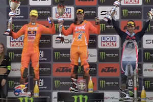 Das MXGP-Podium in Arnheim