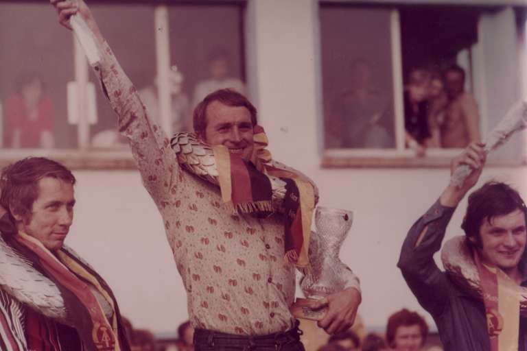 Helmut Schadenberg, Manfred Stein und Heinz Hoppe auf dem Podium