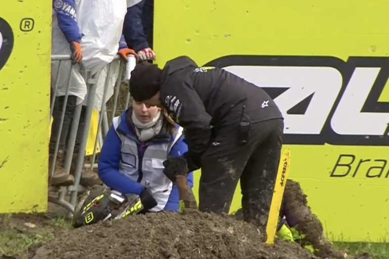 WM-Leader Camden Mc Lellan stürzte im 2. Lauf von Frauenfeld und fiel aus