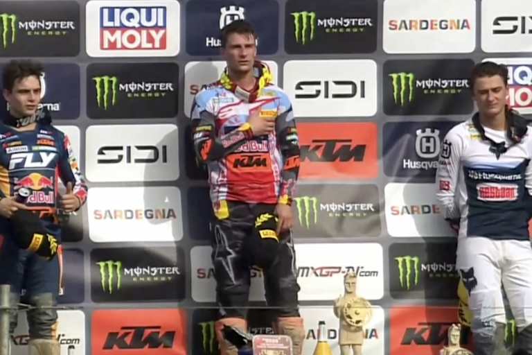 Das MX2-Podium in Riola Sardo