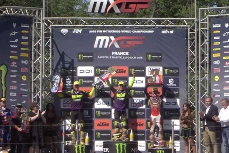 Das MX2 Podium in Lacapelle-Marival